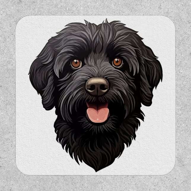 Labradoodle Black Dog Patch (Front)