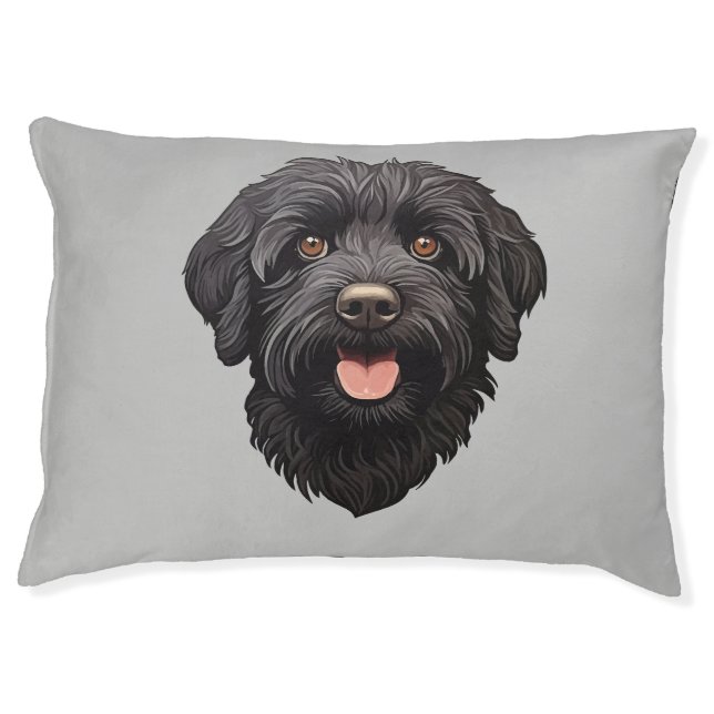 Labradoodle Black Dog Pet Bed (Front)