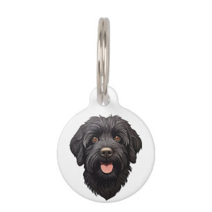 Labradoodle Black Dog Pet ID Tag