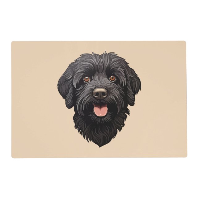 Labradoodle Black Dog Placemat (Front)