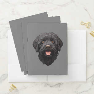Labradoodle Black Dog Pocket Folder
