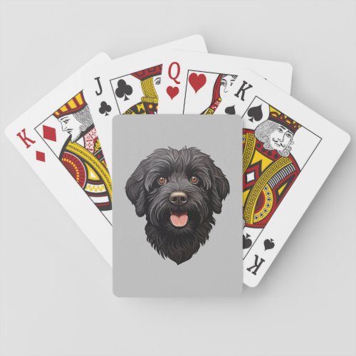 Labradoodle Black Dog Poker Cards