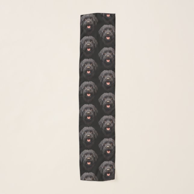 Labradoodle Black Dog Scarf (Front)