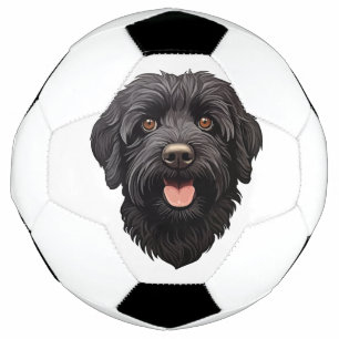 Labradoodle Black Dog Soccer Ball