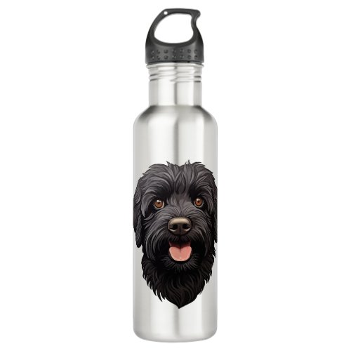 Labradoodle Black Dog Stainless Steel Water Bottle