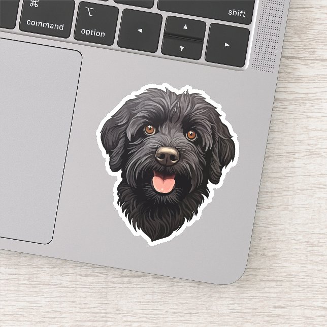 Labradoodle Black Dog Sticker (Detail)