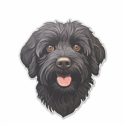 Labradoodle Black Dog Sticker