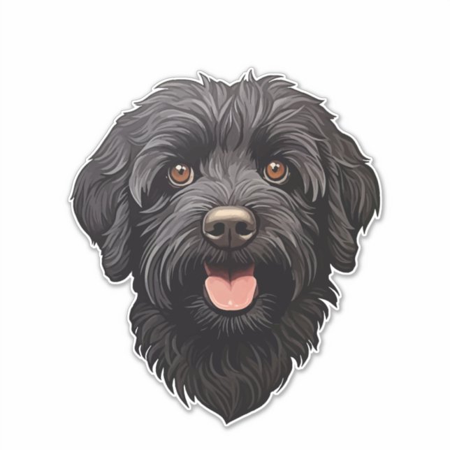 Labradoodle Black Dog Sticker (Front)