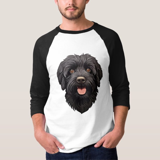 Labradoodle Black Dog T-Shirt (Front)
