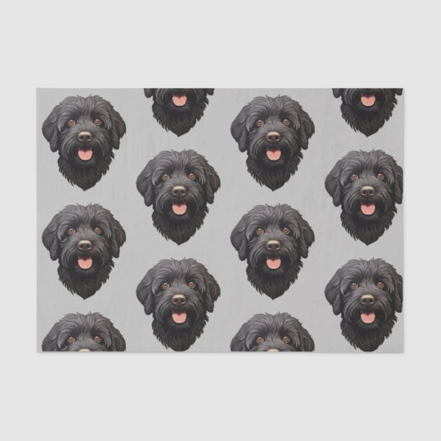Labradoodle Black Dog Tissue Paper (Front)