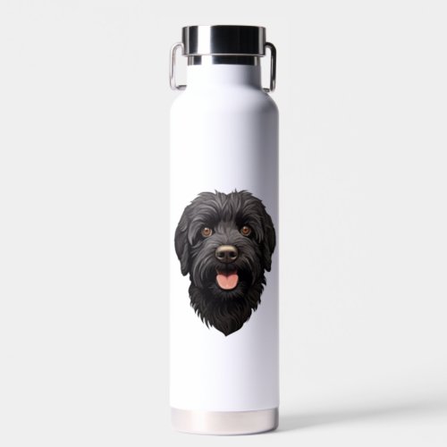Labradoodle Black Dog Water Bottle