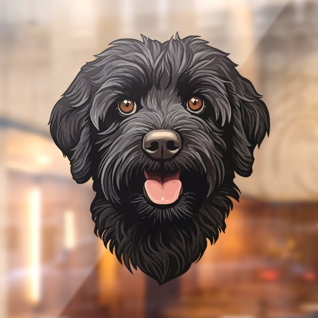 Labradoodle Black Dog Window Cling (Sheet 2)
