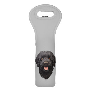 Labradoodle Black Dog Wine Bag