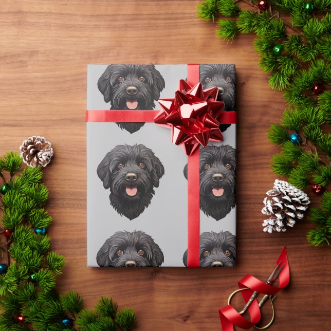 Labradoodle Black Dog Wrapping Paper (Holiday Gift)