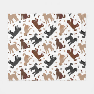 Labradoodle Bones and Paws Fleece Blanket
