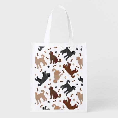 Labradoodle Bones and Paws Grocery Bag