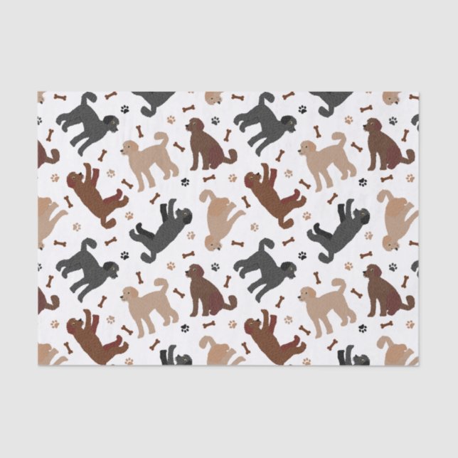 Labradoodle Bones and Paws Tissue Paper (Front)
