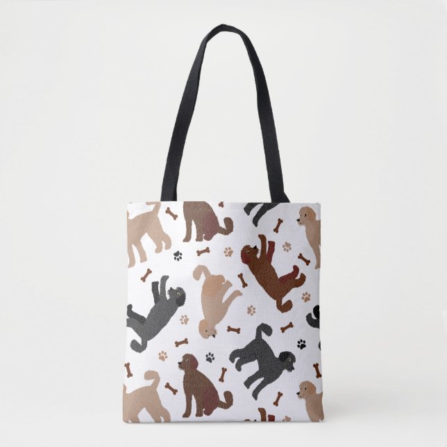 Labradoodle Bones and Paws Tote Bag (Front)