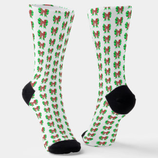 Labradoodle Christmas Dog Bow Silhouette White Socks