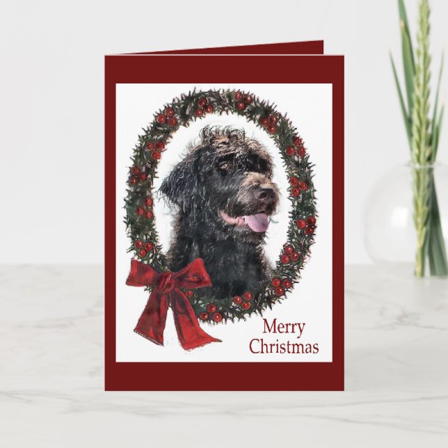 Labradoodle Christmas Gifts Holiday Card (Front)