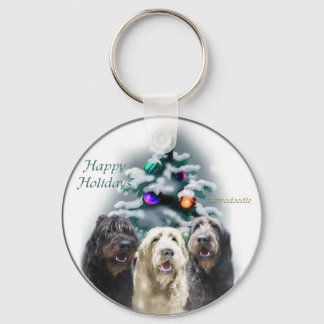 Labradoodle Christmas Gifts Keychain