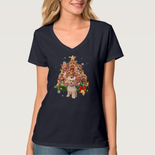 Labradoodle Christmas Tree Lights Funny Dog Xmas G T_Shirt