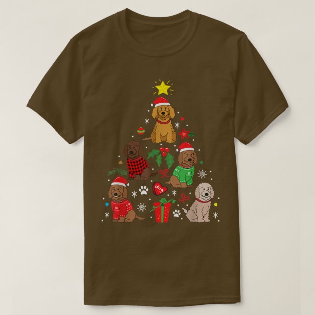 Labradoodle Christmas Tree Xmas Pajamas  T-Shirt (Design Front)