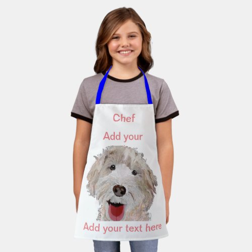 Labradoodle Cooking Chef Name Here Kids Apron