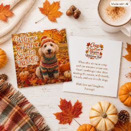 Labradoodle Cozy Fall Sweater Weather Autumn