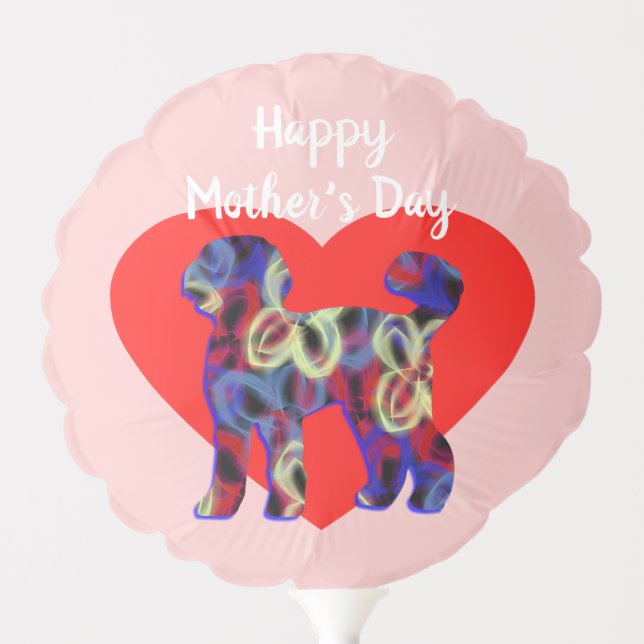 Labradoodle Cute Dog Silhouette Mother’s Day Balloon (Front)