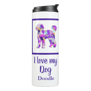 Labradoodle Cute Dog Silhouette Purple PY&B Thermal Tumbler