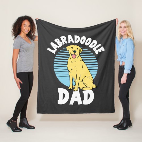 Labradoodle Dad Cute Lab Dog Gag Fleece Blanket