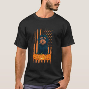 Labradoodle Dog American Flag Patriotic Halloween T-Shirt