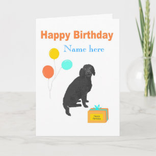 Labradoodle dog birthday card add name