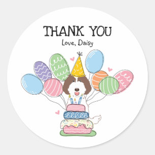 Labradoodle Dog Birthday Party Favor Tags Sticker