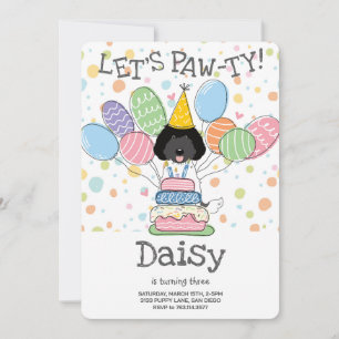 Labradoodle Dog Birthday Party Invitation