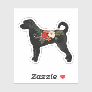 Labradoodle Dog Breed Boho Floral Silhouette Sticker