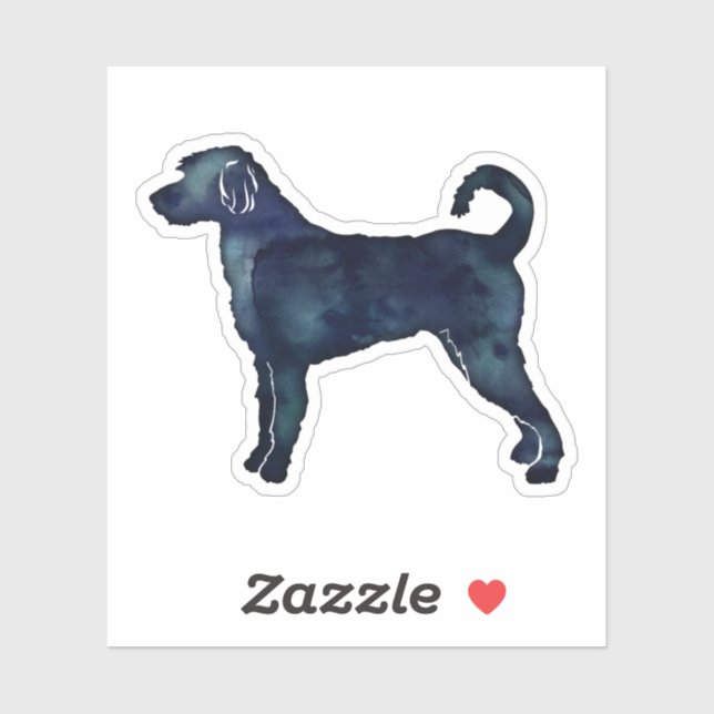 Labradoodle Dog Breed Silhouette Black Watercolor Sticker (Sheet)