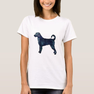 Labradoodle Dog Breed Silhouette Black Watercolor T-Shirt