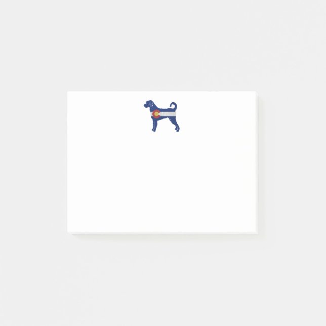 Labradoodle Dog Breed Silhouette Colorado Flag Post-it Notes (Front)