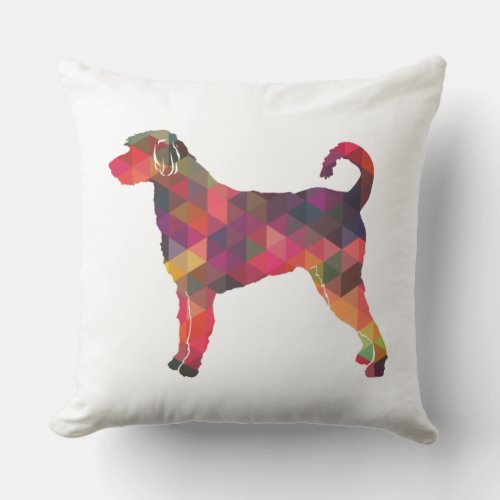 Labradoodle Dog Breed Silhouette Geo Multi Throw Pillow