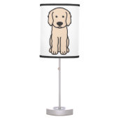 Labradoodle Dog Cartoon Table Lamp (Front)