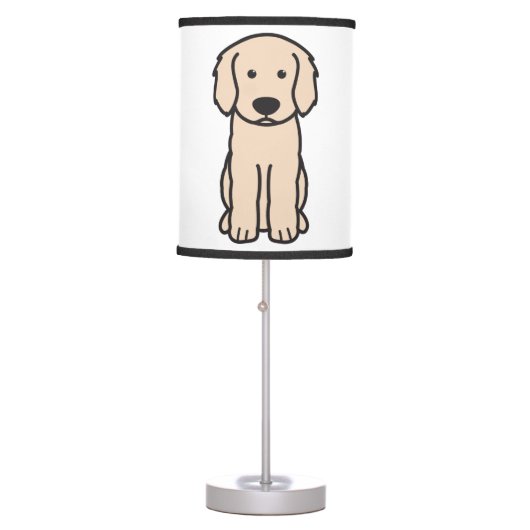 Labradoodle Dog Cartoon Table Lamp (Front)