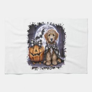Labradoodle Dog Halloween Square Kitchen Towel