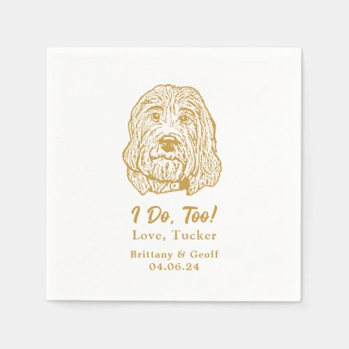 Labradoodle Dog Hand Drawing Personalized Napkins