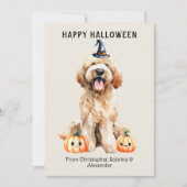 Labradoodle Dog Happy Halloween Holiday Card (Front)