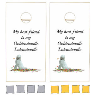 Labradoodle Dog In Leaves Cornhole Set