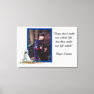 Labradoodle Dog In Leaves Dog Quote Canvas Print