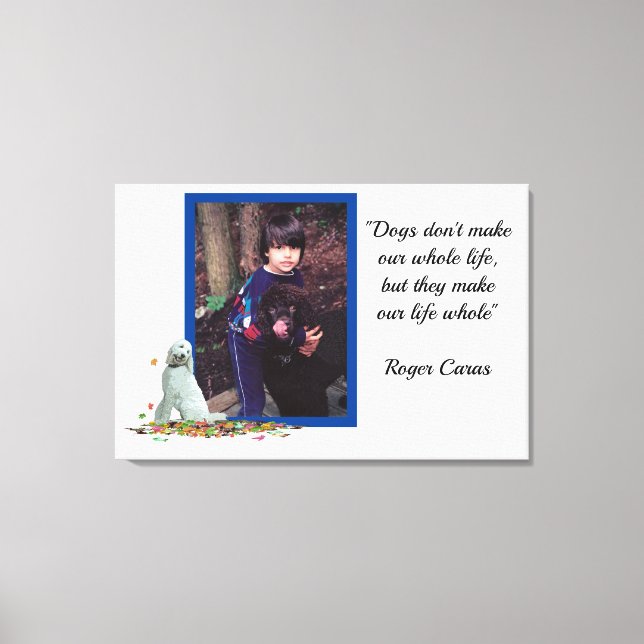 Labradoodle Dog In Leaves Dog Quote Canvas Print (Front)