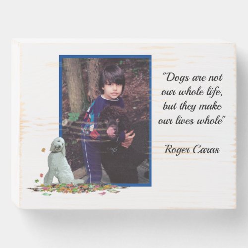 Labradoodle Dog In Leaves Dog Quote Wood Box Sign